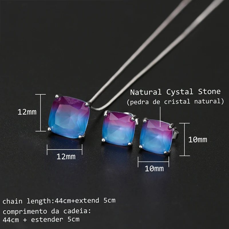 Набор украшений Newranos в виде арбуза турмалина ожерелье с квадратным кулоном