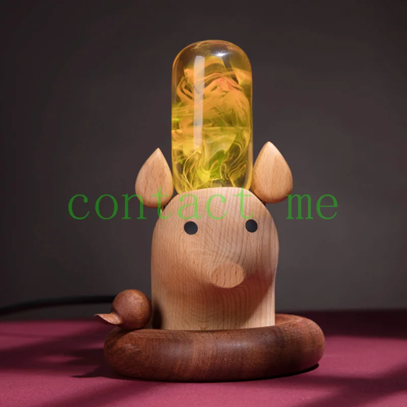 

Оригинальный Ночной светильник в форме свинки для плавания, креативная настольная лампа из твердой древесины с регулировкой яркости