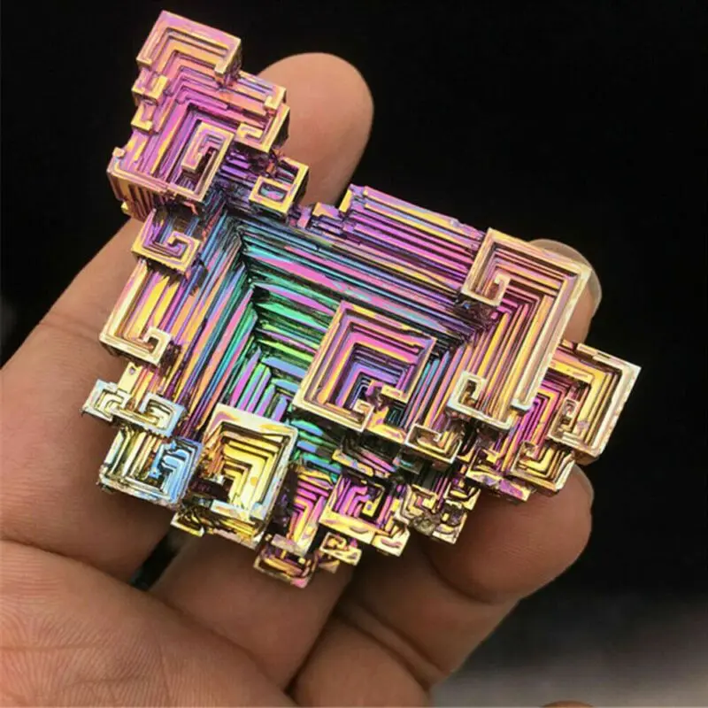 

Rainbow Bismuth Ore Crystal Mineral Specimen Stone Rare Titanium Gemstone Cluster Original Art Artwork Decorative Article Rock