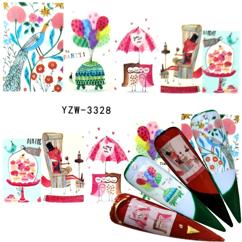 

2023 1 PC Nail Art Water Transfer Slider Stickers Full Wraps Valentine's Romantic Tower Design Decal Decoration Manicure