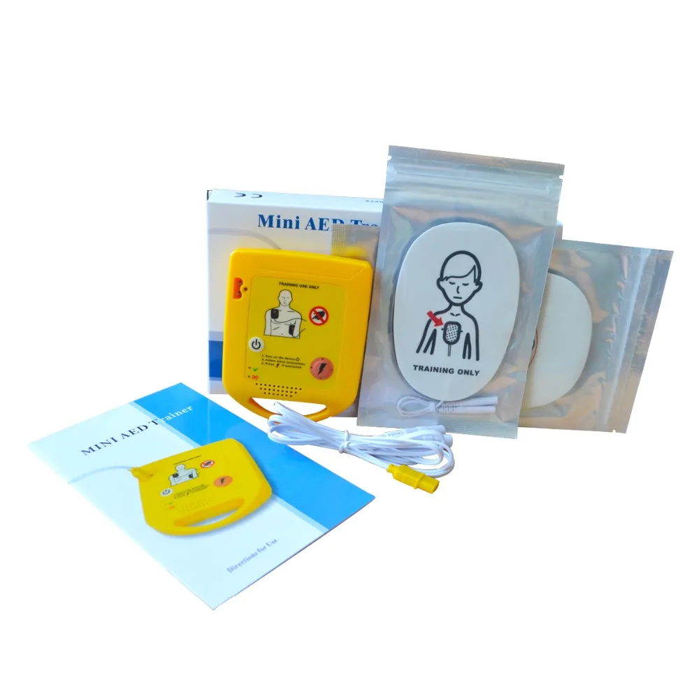 Mini AED Trainer Defibrillator XFT First Aid Training Kit Practice Study Emergency Machine In French+1 CPR Face Shield |