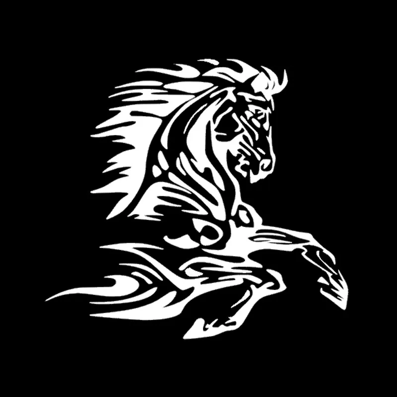 

Volkrays Fashion Car Sticker Flames Horse Accessories Reflective Waterproof Cover Scratches Vinyl Decal Black/Silver,14cm*15cm