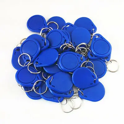 

50PCS 13.56MHz 14443A MF1 S50 Small Smart IC Tag Keyfob Token Key Ring