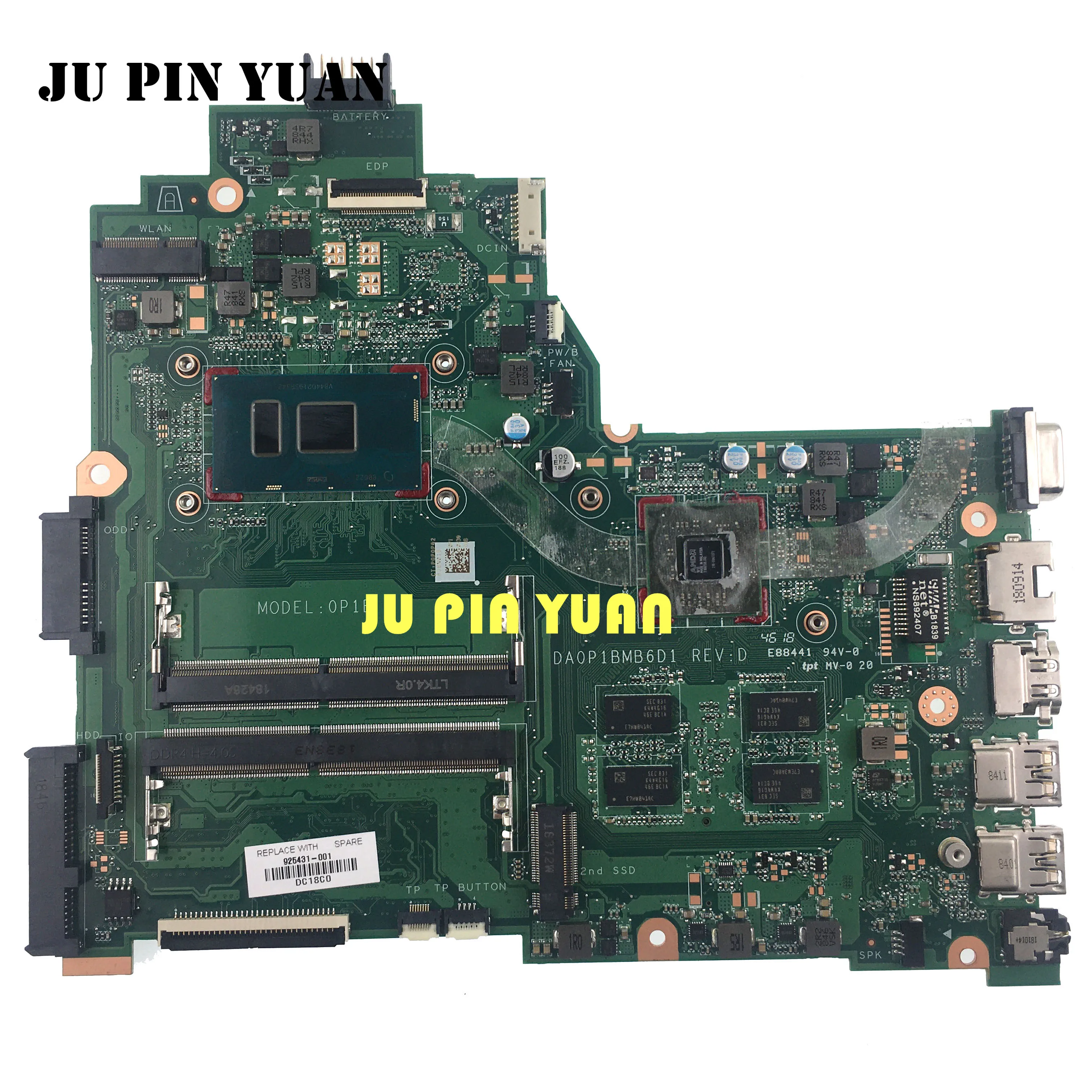

Материнская плата для ноутбука HP 240, G6, 14-bs, 925431-601, 925431-001, 925431-501, DA0P1BMB6D0 с 520, 2 Гб, i5-7200U 100%, протестированная материнская плата
