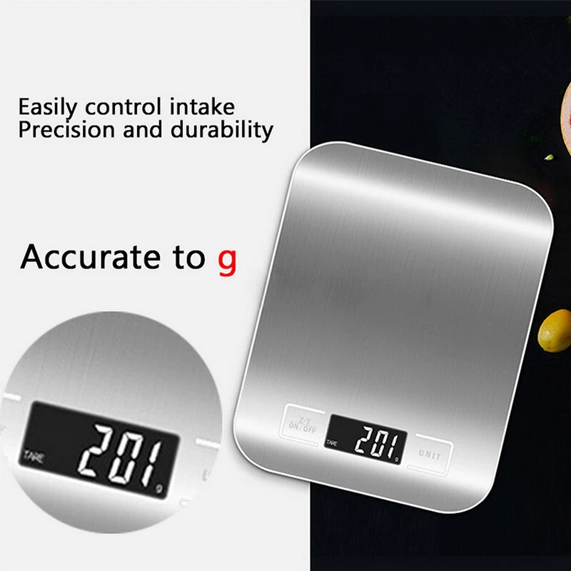 

Kitchen Scale Food Digital Scale Stainless Steel Weighing Kitchen Accessories 11LB / 5000g Household Electronic Scale