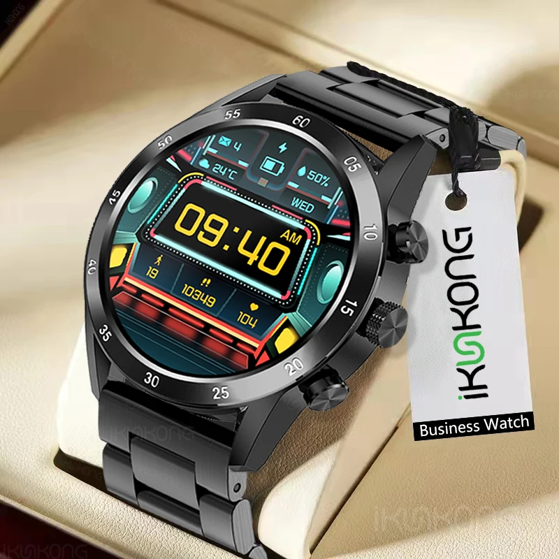 

360*360 HD Bluetooth Call Smart Watch Men Custom Dial Waterproof Clock Sports Fitness Tracker Weather Smartwatch Support Hebrew