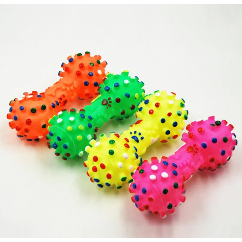 Бесплатная доставка игрушек собаки любимчика звуки форма гантели скрипучий