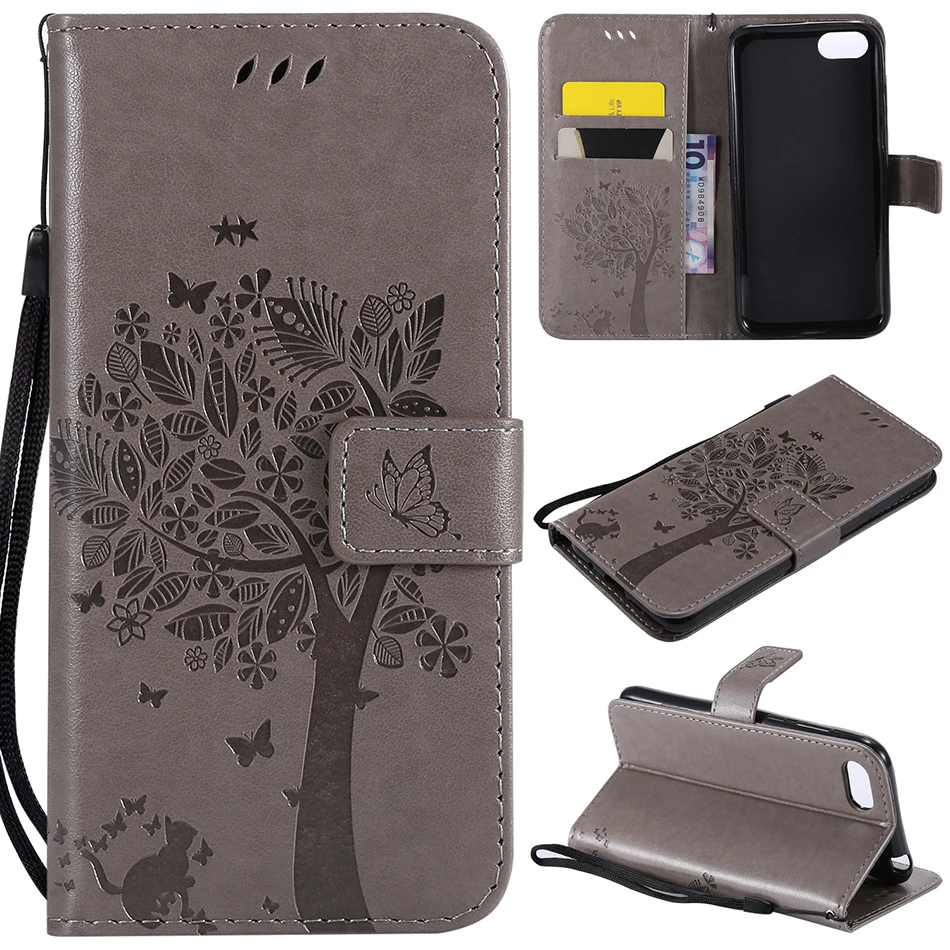 Кожаный чехол кошелек с откидной крышкой и отделением для карт Huawei Honor 8X 8C 7C 7A Pro 7S