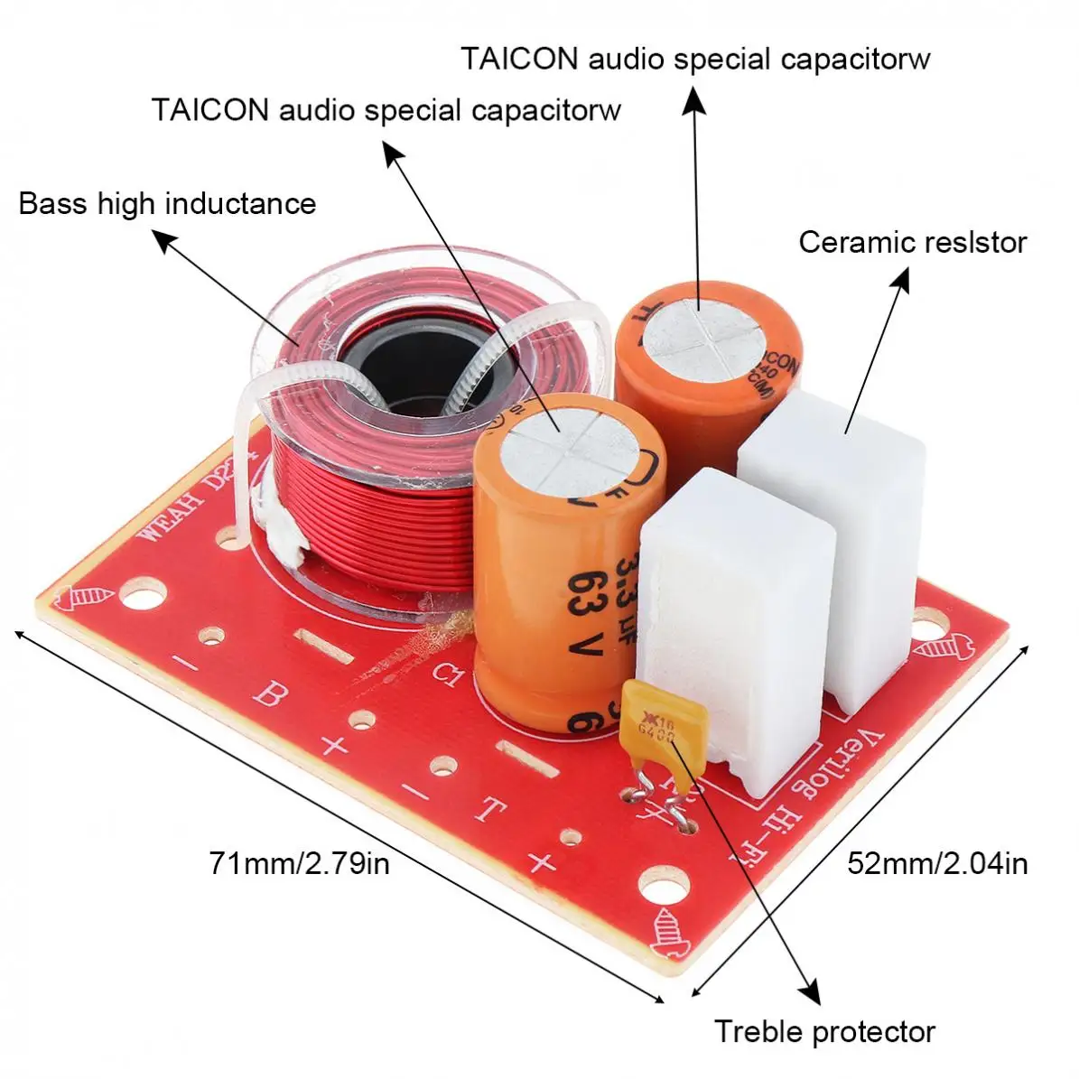 Износостойкий динамик D222 60 Вт 2-полосный делитель частоты звука 2 перекрестных