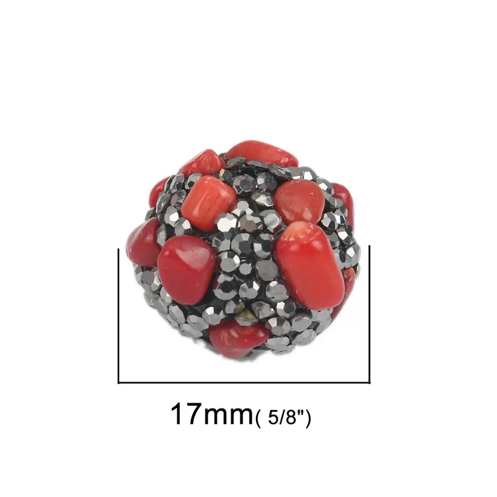 DoreenBeads Винтажные бусины из полимерной глины круглые многоцветные стразы сделай
