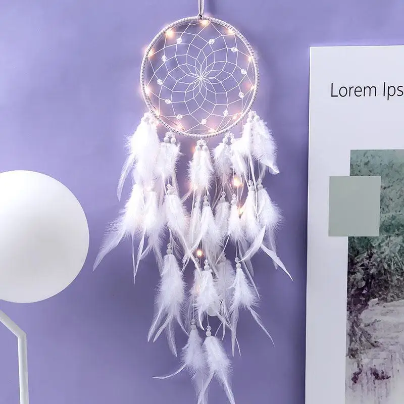 

White feathers Dreamcatcher feathers Nordic room wall decoration car home decorations Hot hunter substance Dreamcatcher