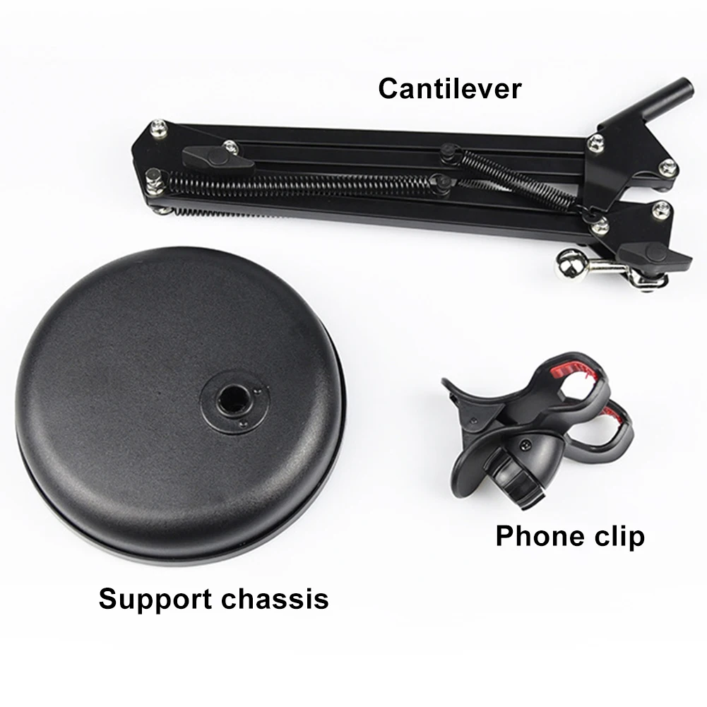 

Desktop Phone Holder Stand Foldable Tablet Bracket With Fill Light Live Video Recording Smartphones Stand