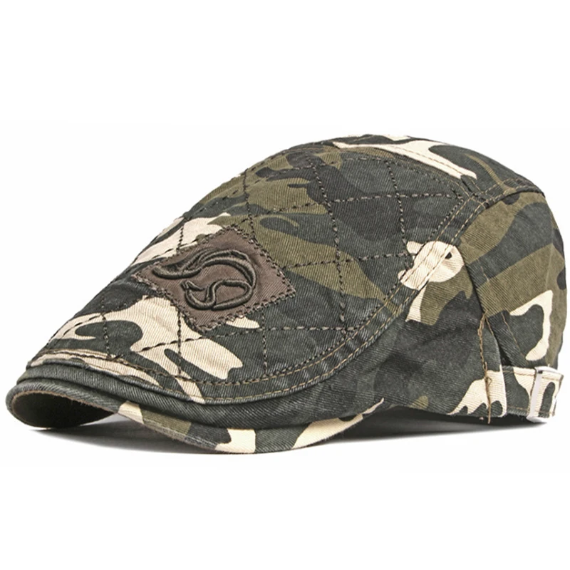 

Новинка Камуфляжный мужской берет летние модные женские кепки для грузовиков уличные Регулируемые дышащие винтажные хлопковые шляпы от со...