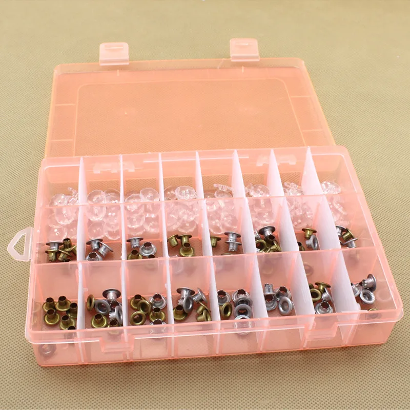 

24 Grids Storage Box Jewelry Earrings Beads Screw Case DIY Crafts Display Organizer Container Clear Box with Adjustable Dividers
