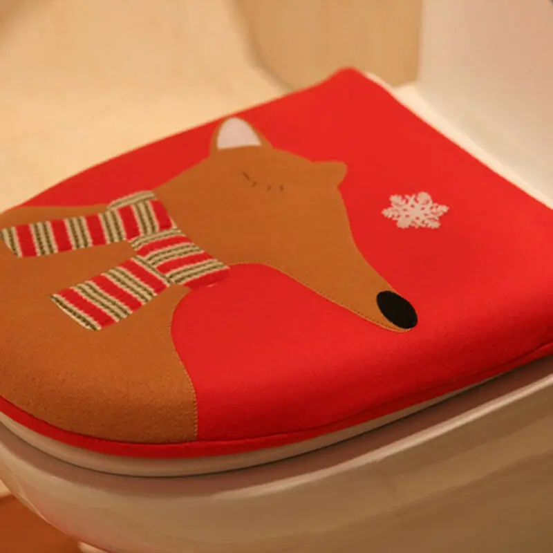 3 шт. рождественское сиденье для унитаза Санта Клаус коврик ванной