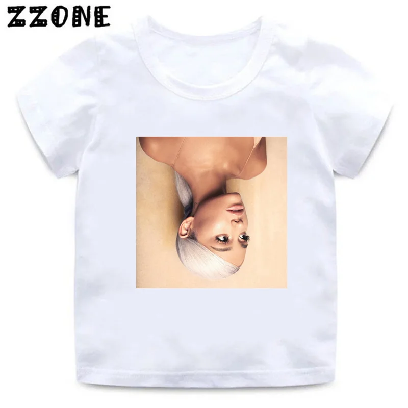 Футболка с принтом Ариана Гранде для мальчиков и девочек модная детская одежда 7