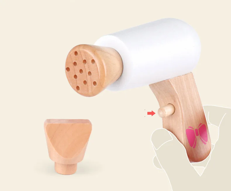 Новый деревянный набор игрушка для стрижки парикмахерских девочек макияжа