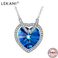lekani 925 sterling silver women pendant necklaces austria crystal heart shaped high end atmosphere luxury necklace fine jewelry
