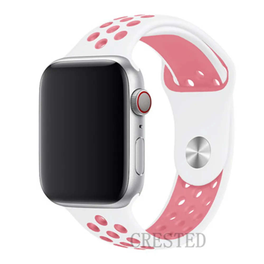 white light pink 13 Спортивный ремешок для apple watch band 44 мм/40 мм apple watch 5 4 3 band iwatch band 5 42 мм/38 мм correa браслет ремень аксессуары для часов - Цвет ремешка: white light pink 13