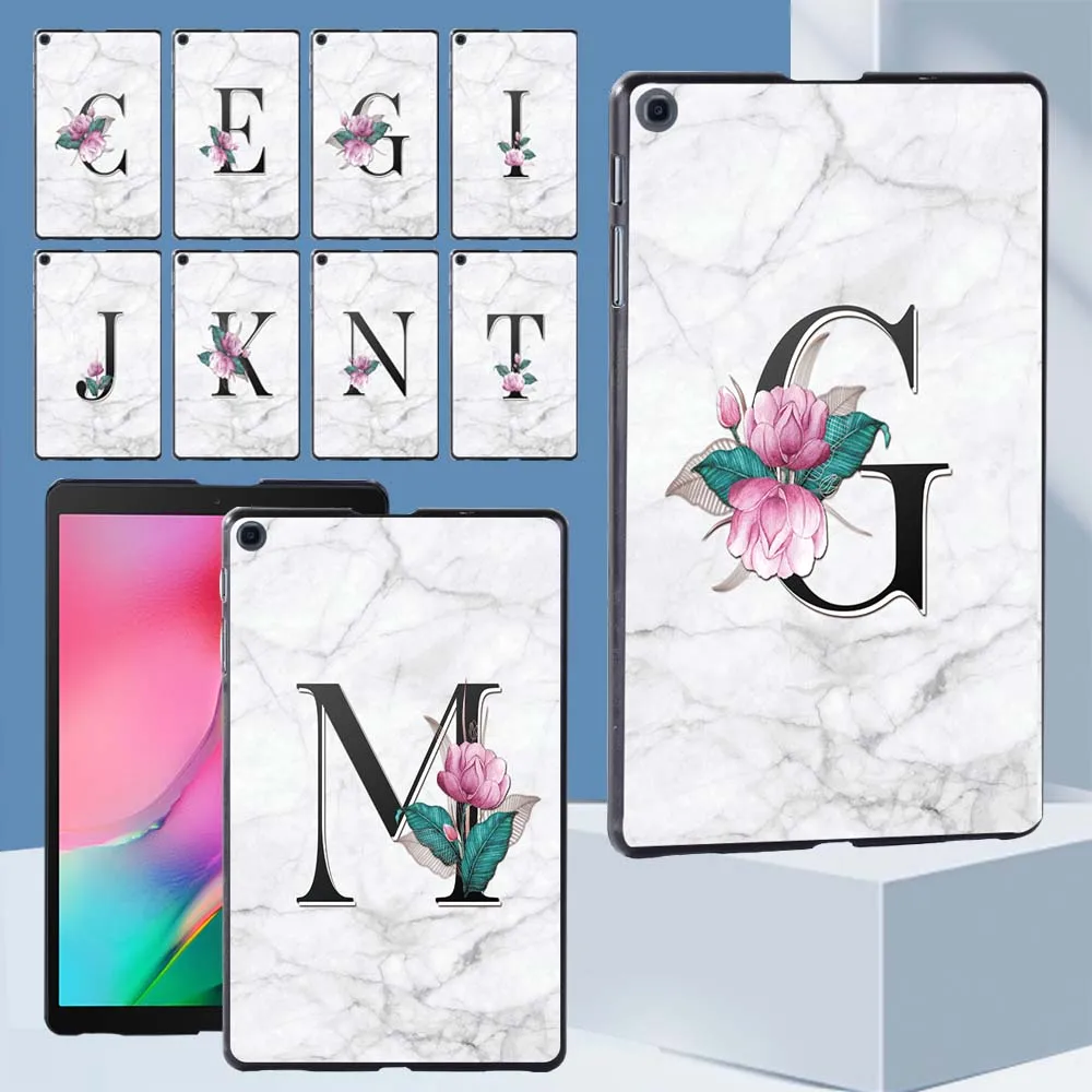 

Slim Tablet Case for Samsung Galaxy Tab A 8.0 (2019) T290 T295 Initial Name Pattern Durable Back Case + Free Stylus