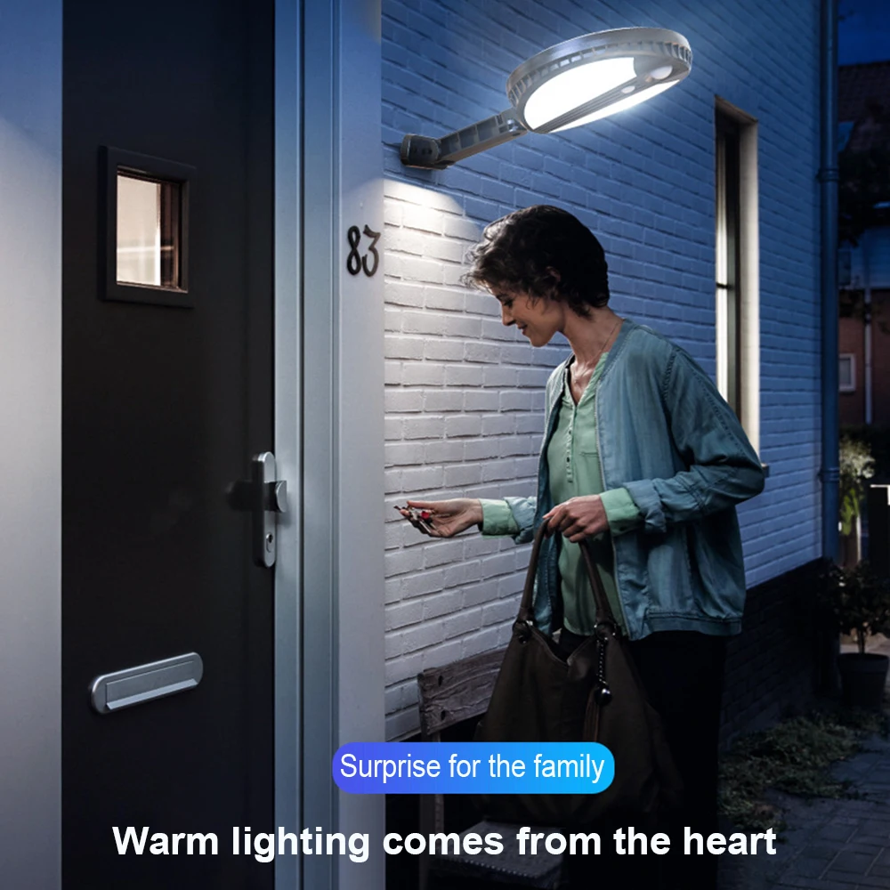 

Waterproof LED Solar Street Lights PIR Wall Light Motion Sensor Remote Control Wall Lamp