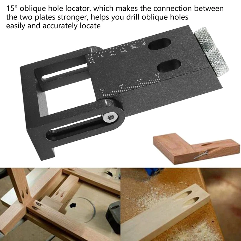 

39Pcs Woodworking Oblique Hole Locator Drill Bits Pocket Hole Jig Kit 15 Degree Angle Drill Guide Set DIY Carpentry Tool