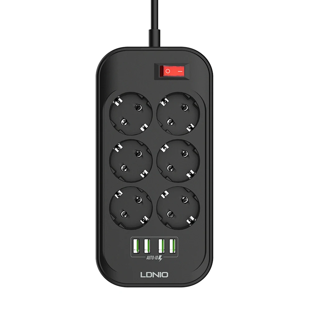 LDNIO SE6403 4USB телефон Зарядное устройство 6 Европейская Сетевая розетка Мощность