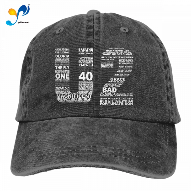 

U2 Band Hat Fashion Adjustable Denim Cap Baseball Cap Unisex