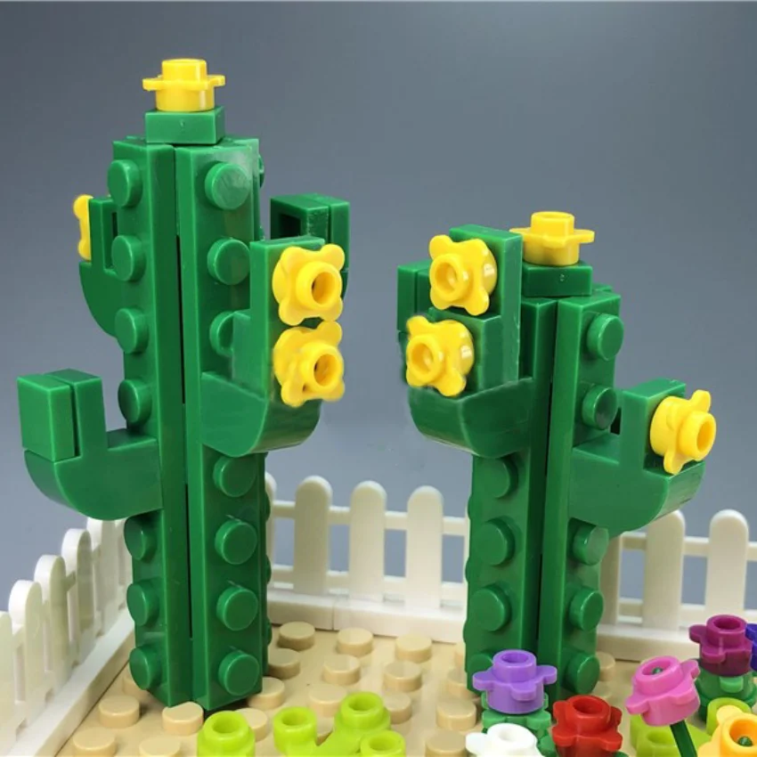 Кубики MOC игрушечные животные в горшке для самостоятельной сборки пустынный