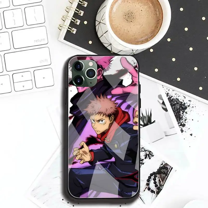 anime jujutsu kaisen phone case tempered glass for iphone 12 pro max mini 11 pro xr xs max 8 x 7 6s 6 plus se 2020 case free global shipping