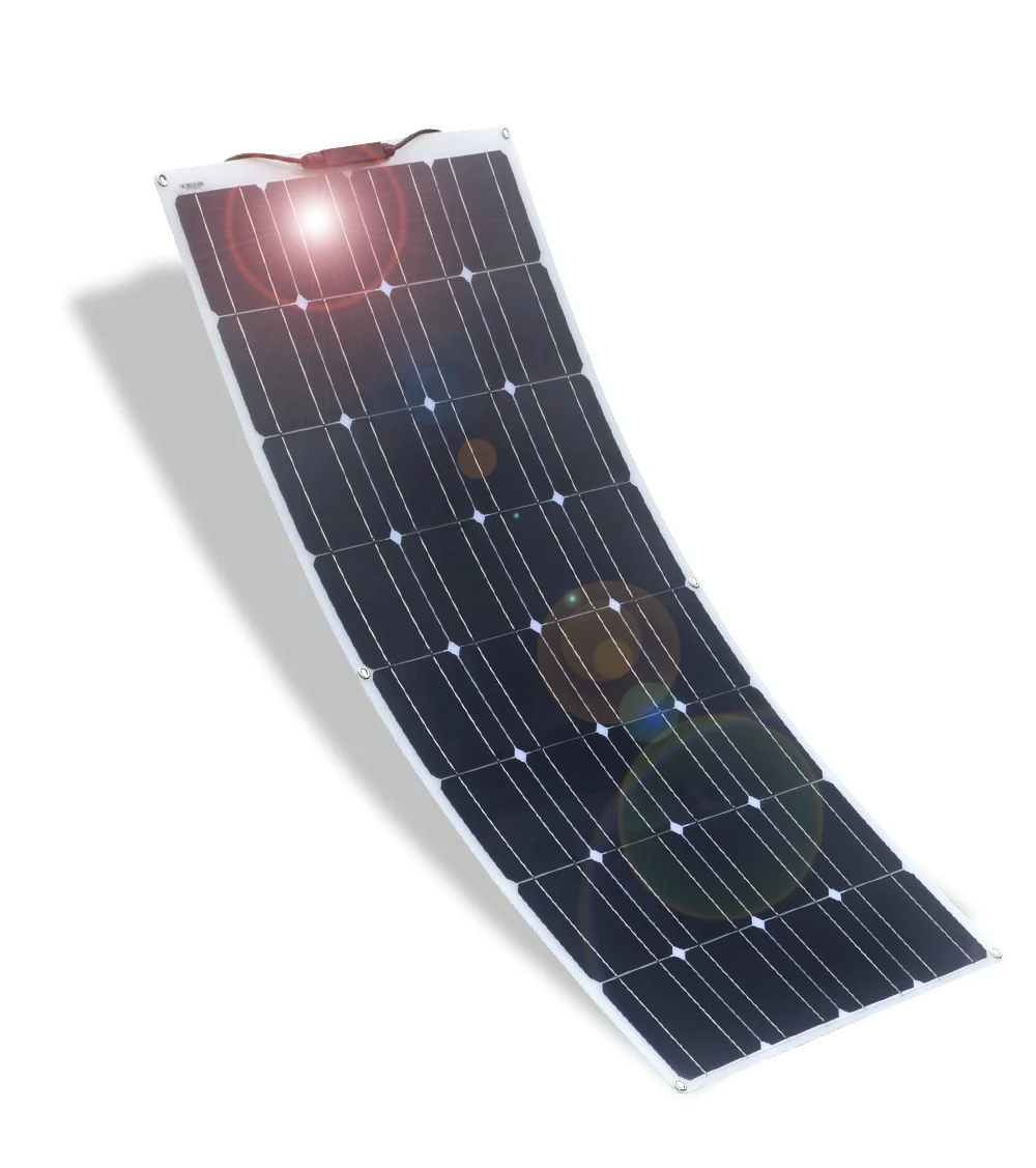 солнечная панель 12v Гибкая 100 Вт 12 В моно Солнечный стартовый комплект ватт модуль