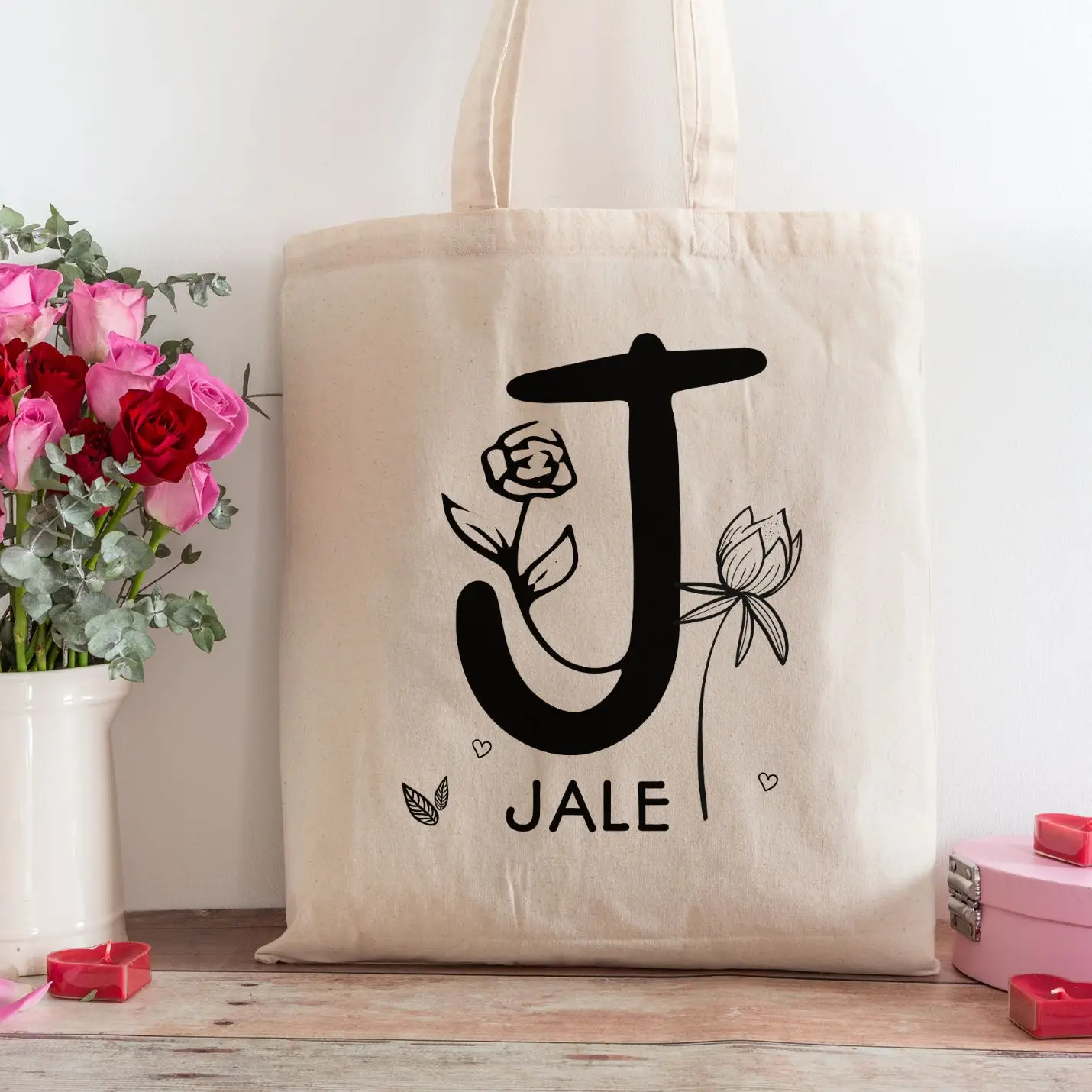

Personalized Letter J Design Name Printed Bag