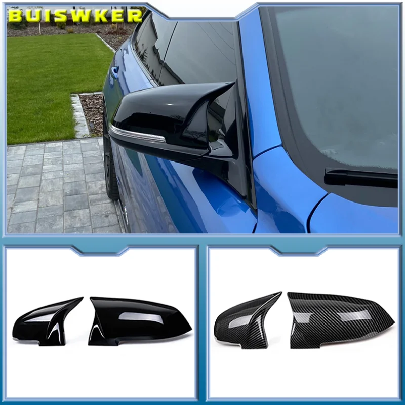 

2 pieces Rearview Mirror Cover Cap Carbon Black for BMW Series 1 2 3 4 X M 220i 328i 420i F20 F21 F22 F23 F30 F32 F33 F36 X1
