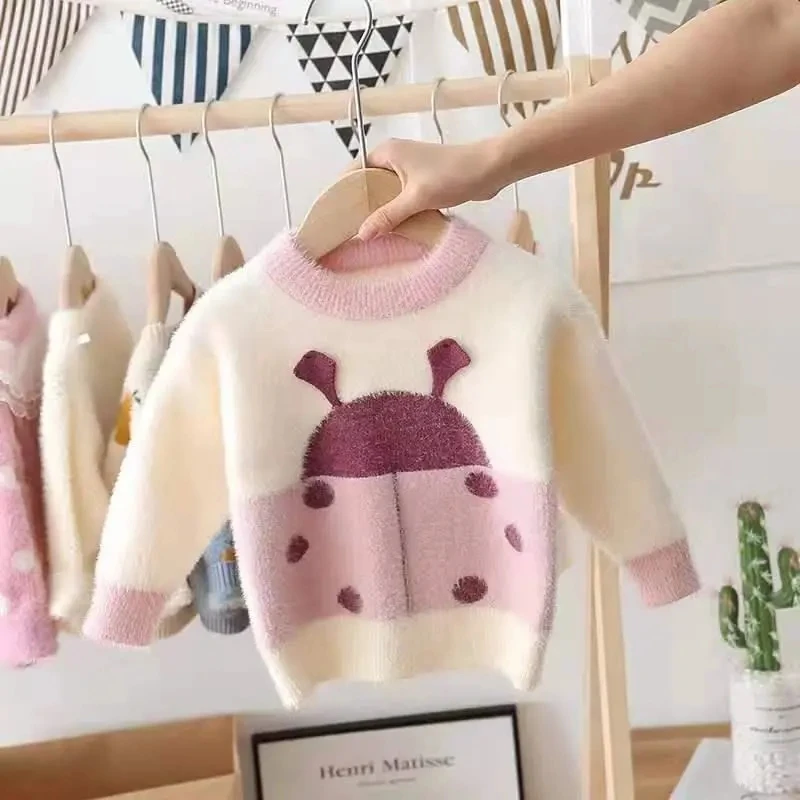 

Baby Clothes Mink Fleece Sweater Cartoon Animal Sweaters Kids Winter Sweaters Toddler Boys Sweater Girls Pullover Knitwear 1-7Y