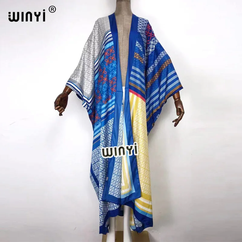 

2021 Bikini Cover-ups Beach wear Wonmen kimono cardigan Middle East America Africa bohemia Printed Swim Suit CoverUpTraf Robe