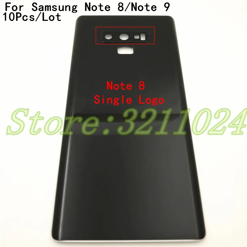 

10Pcs For Samsung Back Battery Cover Note8 Note9 For Samsung Galaxy Note 8 N950 Note 9 N960 Back Rear Glass Case +Camera Lens