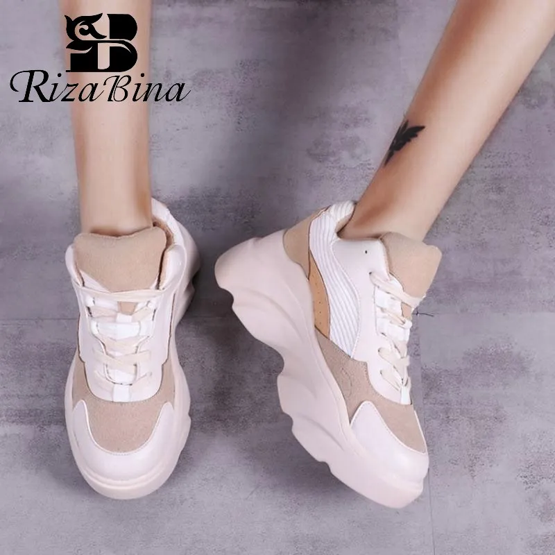 RIZABINA новые женские кроссовки Разноцветные Повседневные Цвет кружево Туфли на