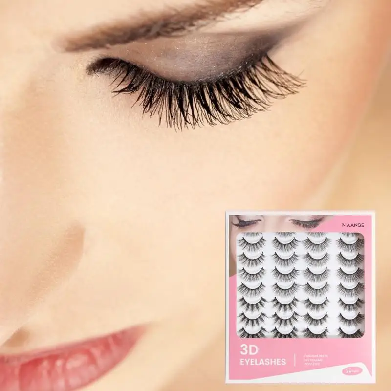 

20Pairs False Eyelashes Set 3D Faux Mink Eyelashes Natural Thick Long Fake Lashes Fluffy Soft Makeup Extension Eyelashes