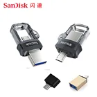 Флеш-накопитель Sandisk 128 ГБ, 64 ГБ, 32 ГБ, 256 ГБ, OTG, USB флеш-накопитель 32, 64, 128, 16 ГБ, флеш-накопитель 3,0, USB-накопитель на ключи, память для телефона