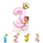 2 шт., 32-дюймовые цифры в виде короны на день рождения