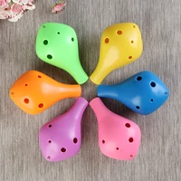 long mouth ocarina 6 holes plastic solid color creative students fall proof c key birthday gift performance orff instrument 2021