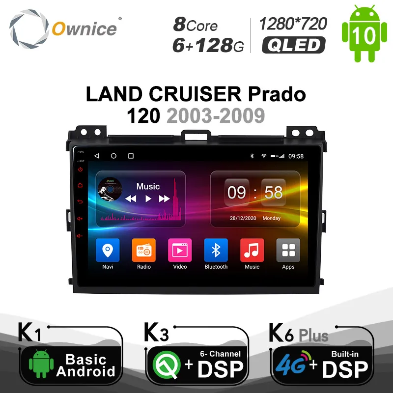 6G + 128G Ownice Octa Core Android 10 0 4G DSP SPDIF автомобильный DVD GPS Navi для Toyota LAND CRUISER Prado 120 2003 - 2009 BT5.0