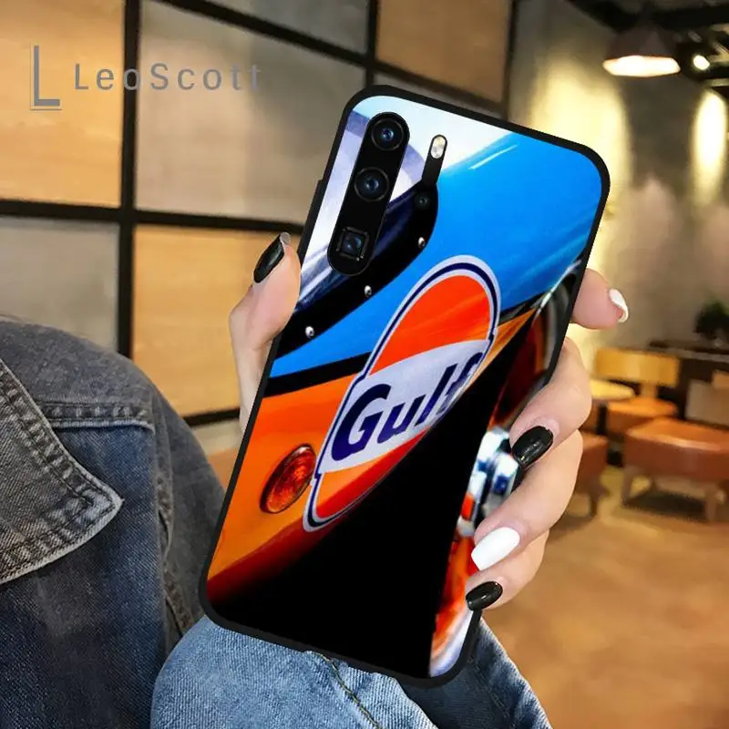 

Gulf swept the car circle orange and blue paint Phone Case For Huawei honor Mate P 9 10 20 30 40 Pro 10i 7 8 a x Lite nova 5t