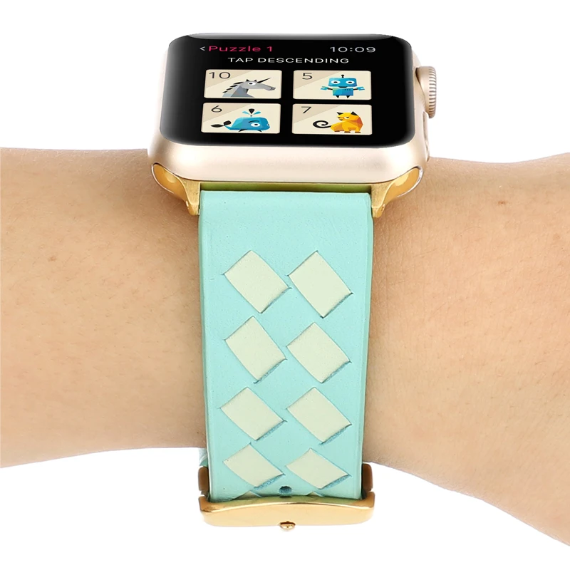Ремешок для Apple watch 44 мм 40 мм 42 мм 38 мм corra iwatch 4 5 3 2 высококачественный кожаный браслет аксессуары для Apple watch 4 5