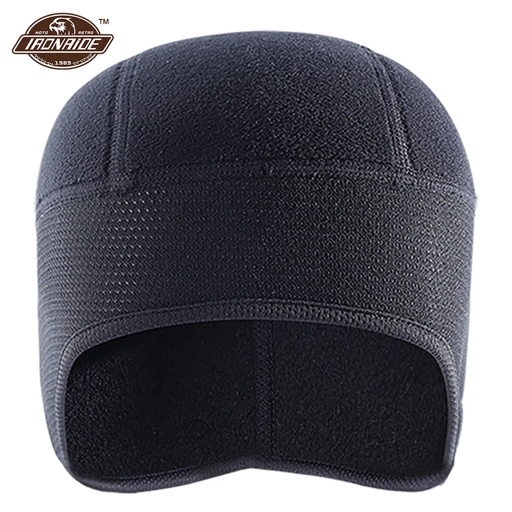 

Черные мотоциклетные теплые флисовые головные уборы с защитой от холода на осень и зиму для велоспорта лыжный шлем мотоциклетные кепки гол...