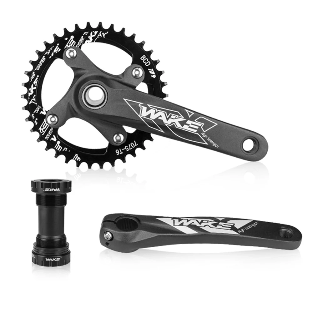 

MTB Bike Axis Crankset Bottom Shaft Sprocket Chain Ring Set Bicycle Parts Aluminum Alloy Crank Black 32T 34T 36T 38T