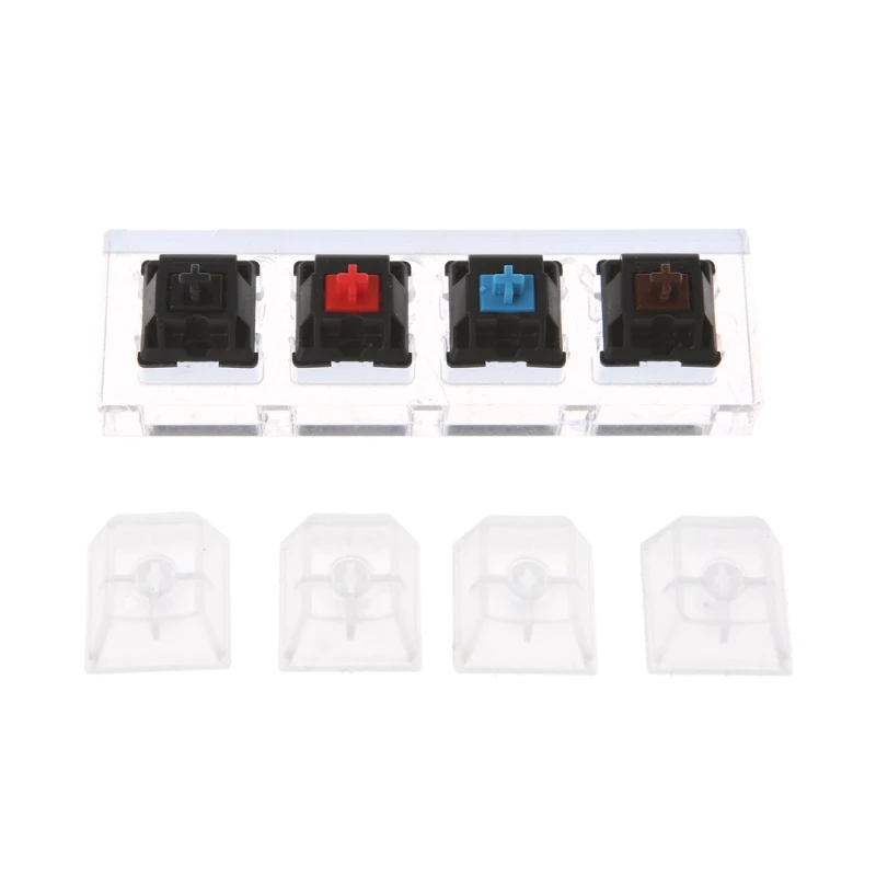 

Acrylic Mechanical Keyboards Switch 4 Translucent Clear Keycaps Tester Kit P9YE