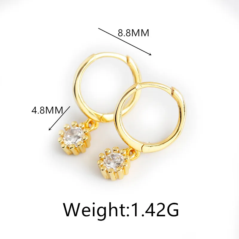

JuneLeaf Real 925 Sterling Silver Pave CZ Flower Studs Earrings For Women Hoop Fine High Quality Luxury Accessories Jewelry Gift