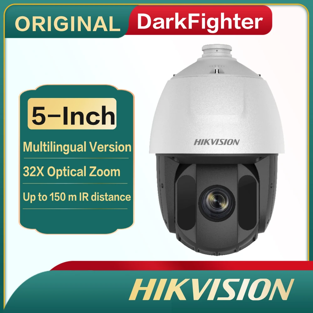 

Original Hikvision DS-2DE5432IW-AE(S5) 5-Inch 4 MP 32X Powered by DarkFighter IR Network Speed Dome POE