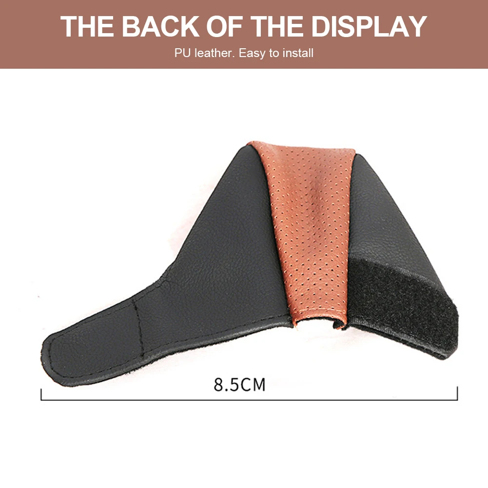 

Car Gear Shift Knob Cover Protector Universal PU Leather Non-Slip Car Handbrake Protector Gear Shift Collars Interior Accessorie